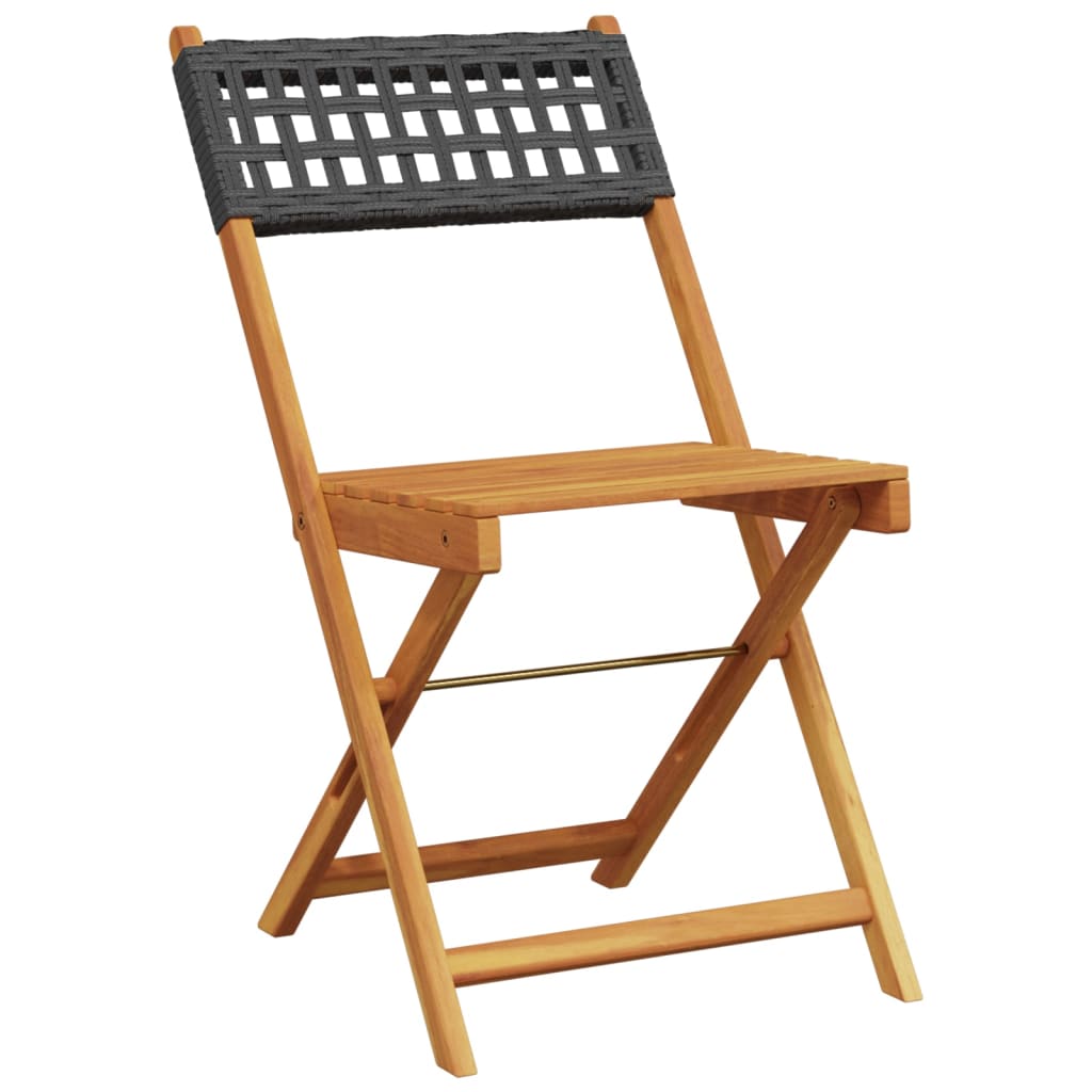 Bistrostoelen Massief Acaciahout En Poly Rattan