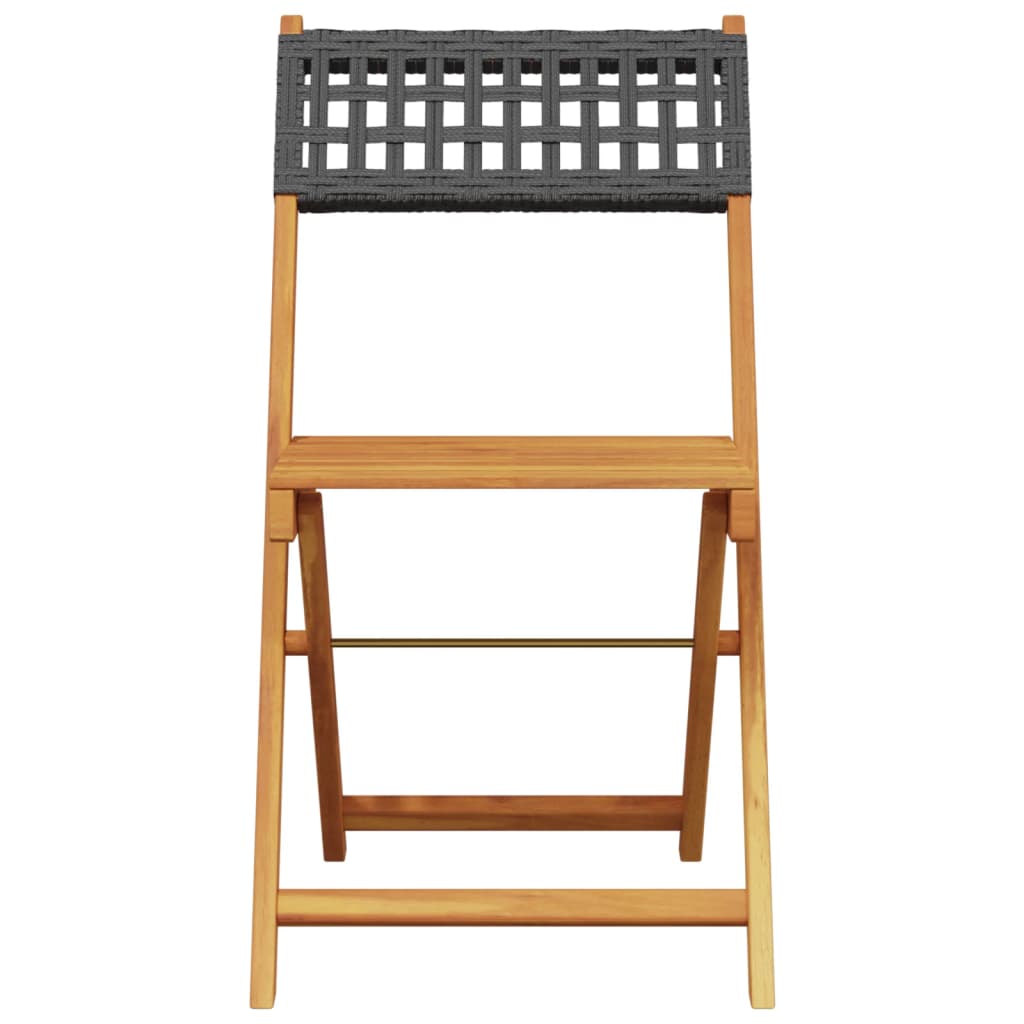 Bistrostoelen Massief Acaciahout En Poly Rattan
