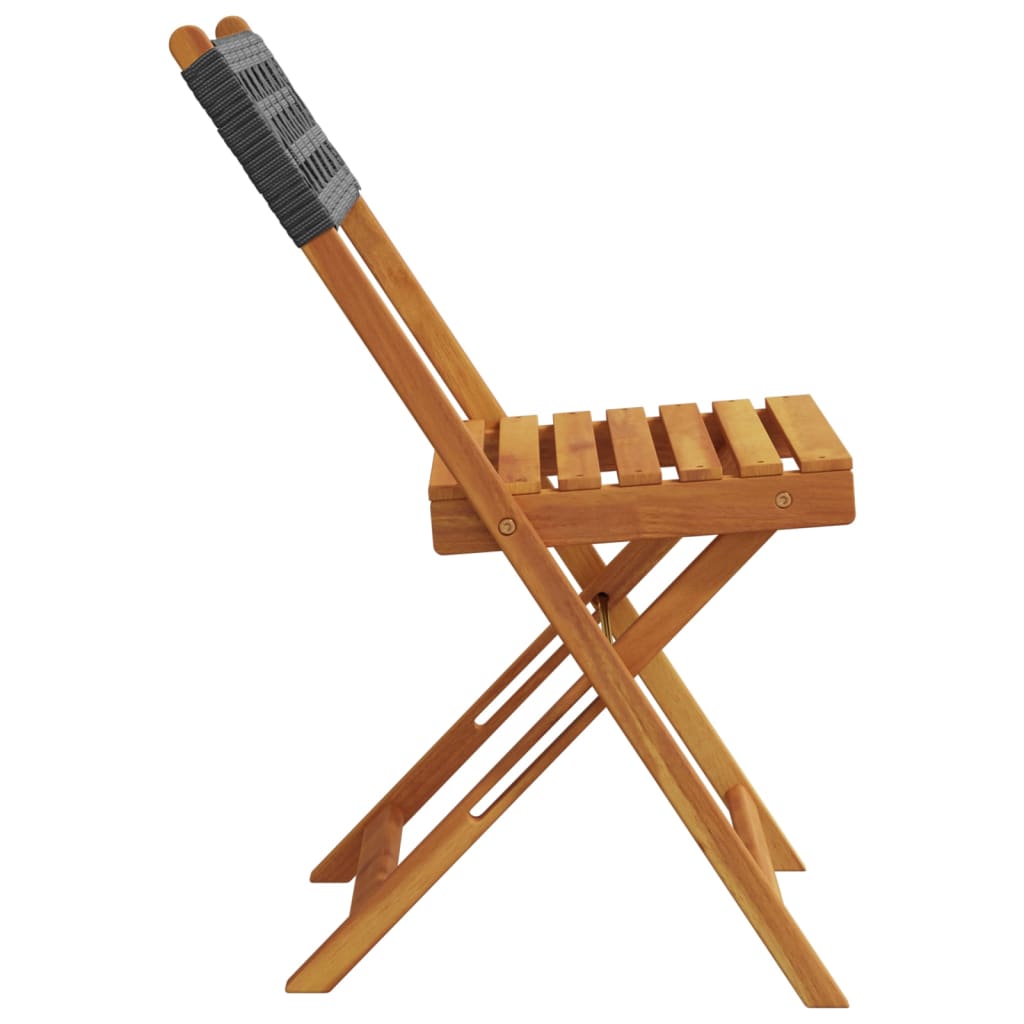 Bistrostoelen Massief Acaciahout En Poly Rattan