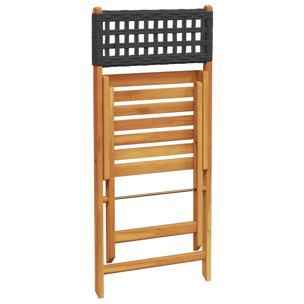 Bistrostoelen Massief Acaciahout En Poly Rattan