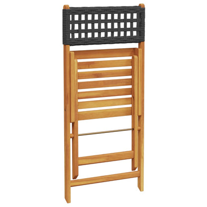 Bistrostoelen Massief Acaciahout En Poly Rattan