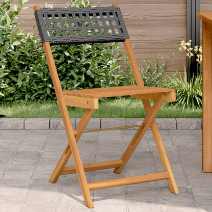 Bistrostoelen Massief Acaciahout En Poly Rattan