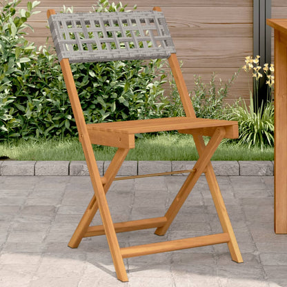 Bistrostoelen Massief Acaciahout En Poly Rattan