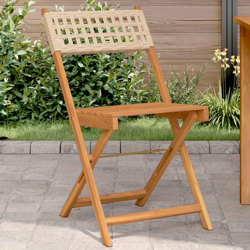 Bistrostoelen Massief Acaciahout En Poly Rattan