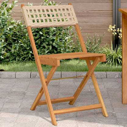 Bistrostoelen Massief Acaciahout En Poly Rattan
