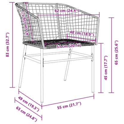 Tuinstoel Poly Rattan 2 St