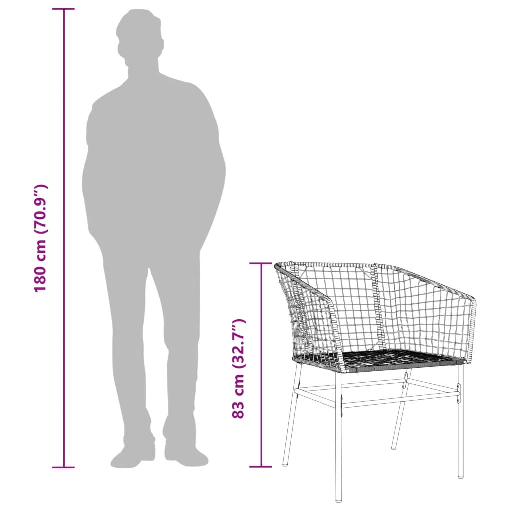 Tuinstoel Poly Rattan 2 St