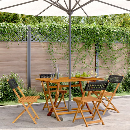 Bistrostoelen Massief Acaciahout En Poly Rattan