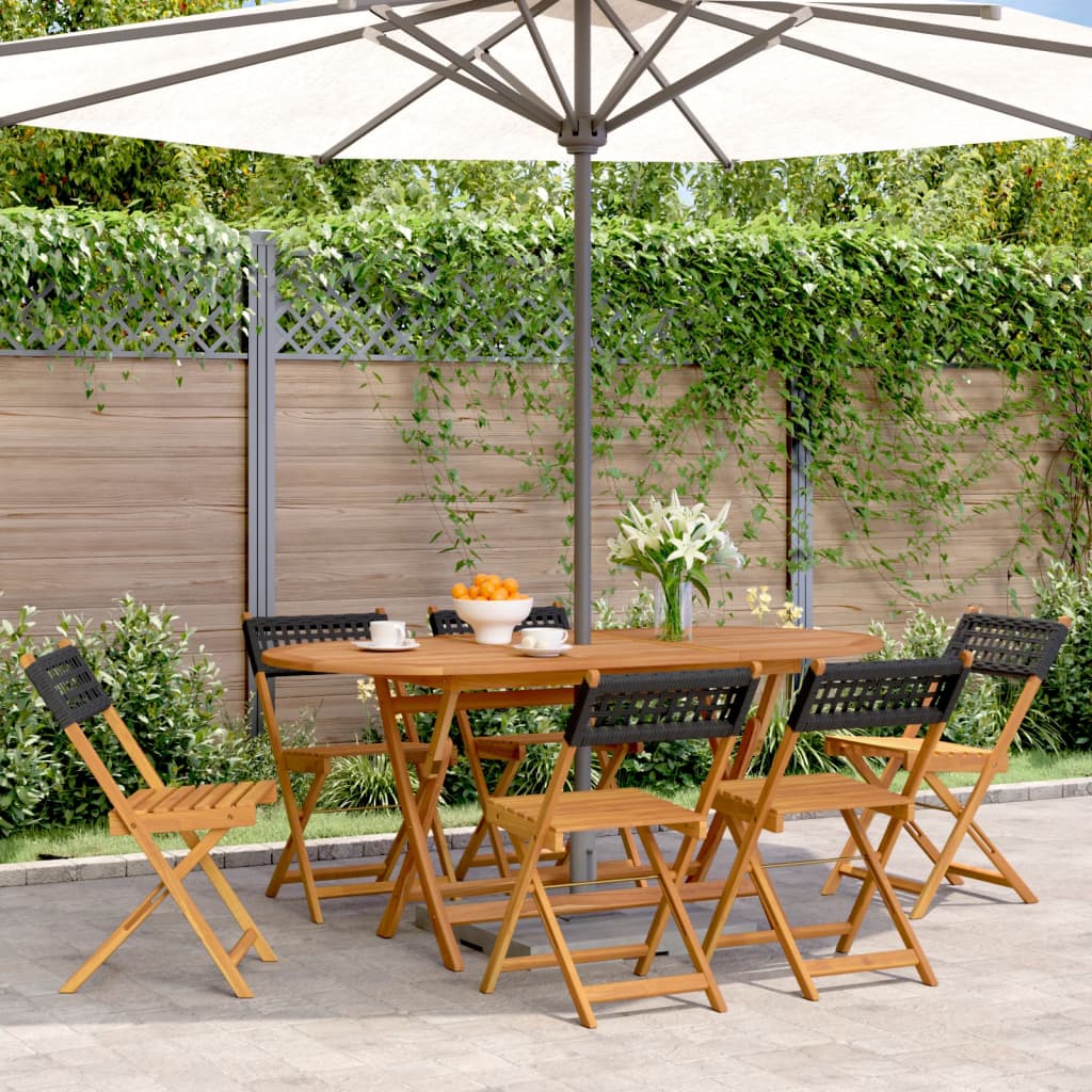 Bistrostoelen Massief Acaciahout En Poly Rattan