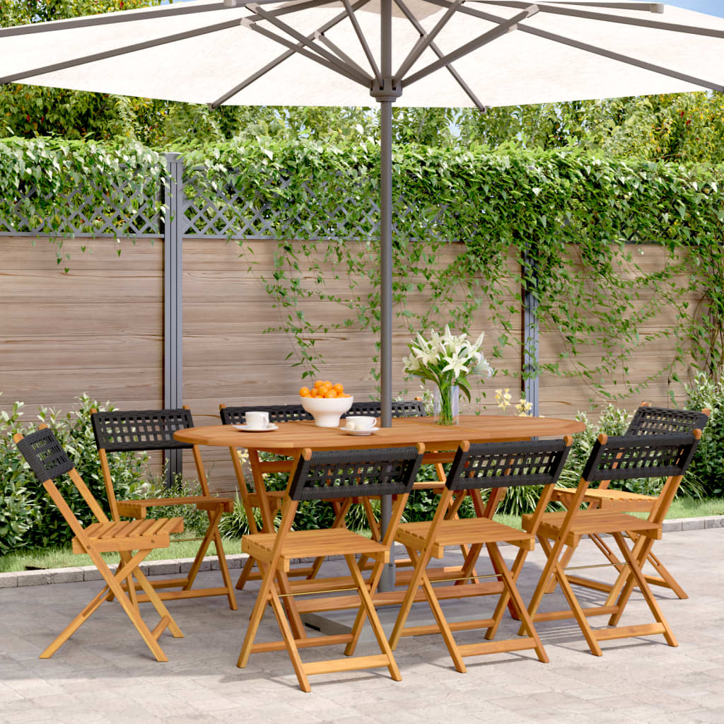 Bistrostoelen Massief Acaciahout En Poly Rattan
