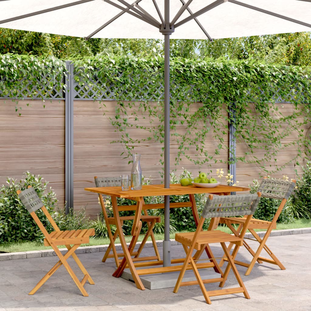 Bistrostoelen Massief Acaciahout En Poly Rattan