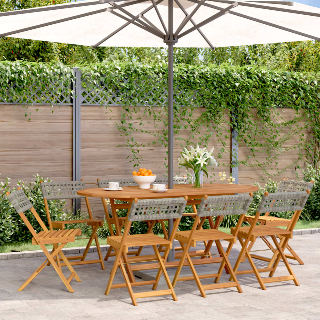 Bistrostoelen Massief Acaciahout En Poly Rattan