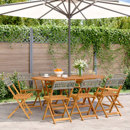 Bistrostoelen Massief Acaciahout En Poly Rattan