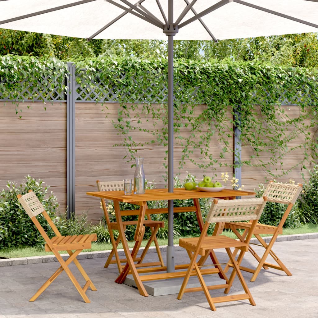 Bistrostoelen Massief Acaciahout En Poly Rattan