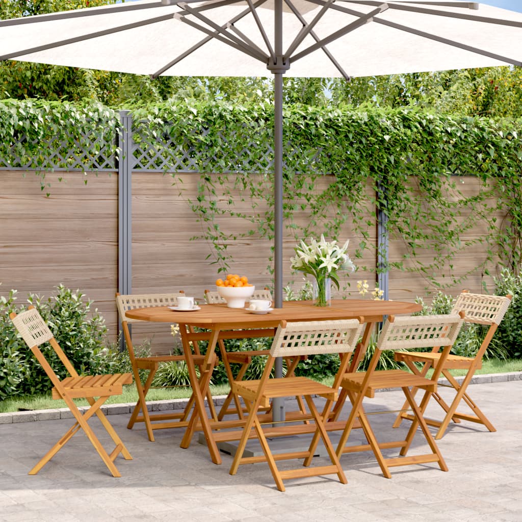 Bistrostoelen Massief Acaciahout En Poly Rattan