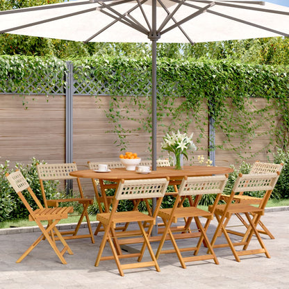 Bistrostoelen Massief Acaciahout En Poly Rattan