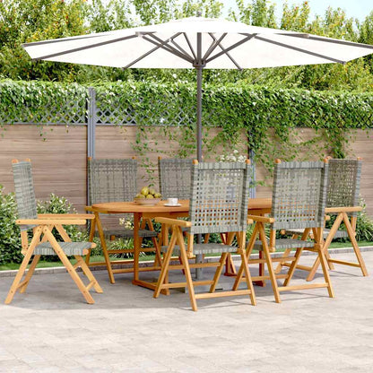7-Delige Tuinset Poly Rattan En Massief Hout