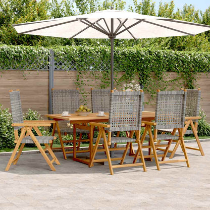 7-Delige Tuinset Poly Rattan En Massief Hout