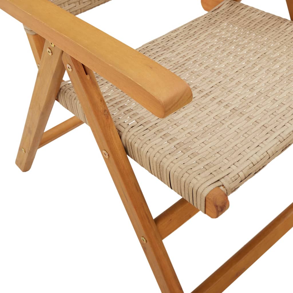 7-Delige Tuinset Poly Rattan En Massief Hout