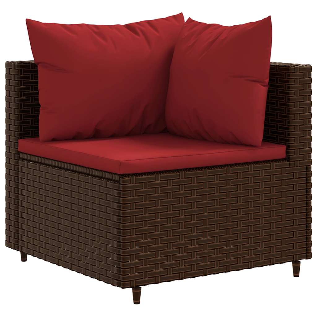 7-Delige Loungeset Met Kussens Poly Rattan