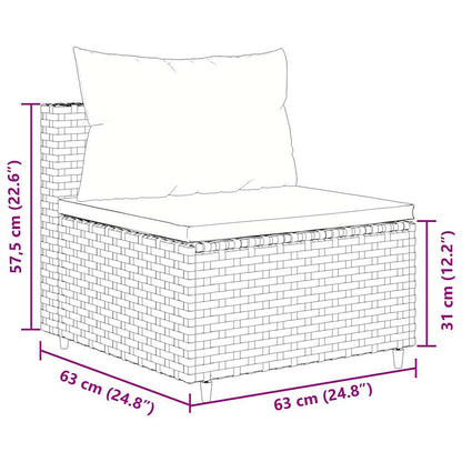 7-Delige Loungeset Met Kussens Poly Rattan
