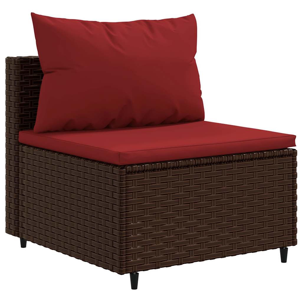 7-Delige Loungeset Met Kussens Poly Rattan