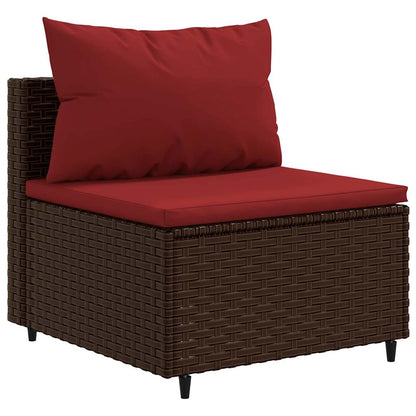 7-Delige Loungeset Met Kussens Poly Rattan