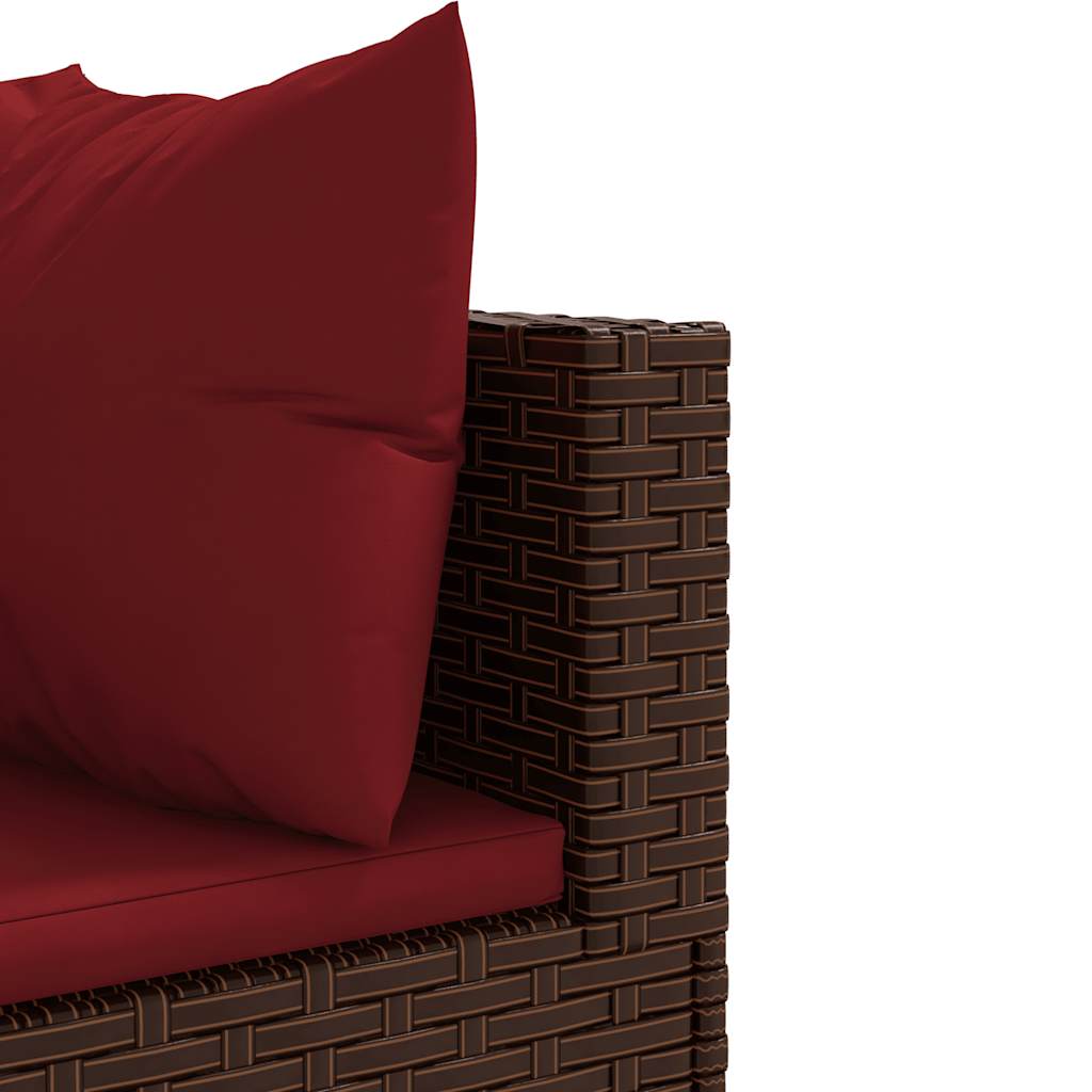 7-Delige Loungeset Met Kussens Poly Rattan