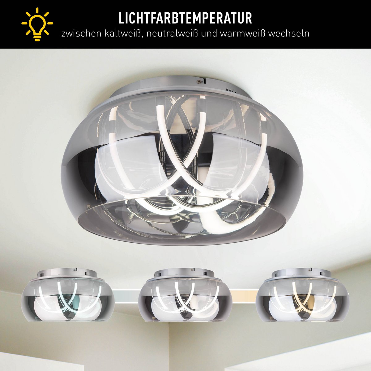 LED Plafondlamp Malou Rookglas - Ø 45 cm