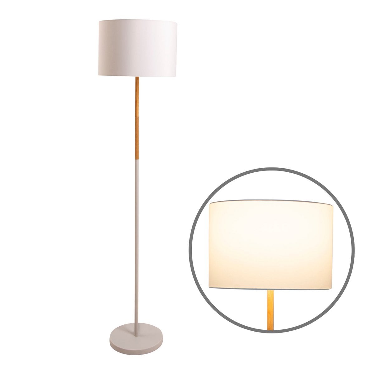 Vloerlamp Tessile Wit/Naturel - 126 cm (E27)