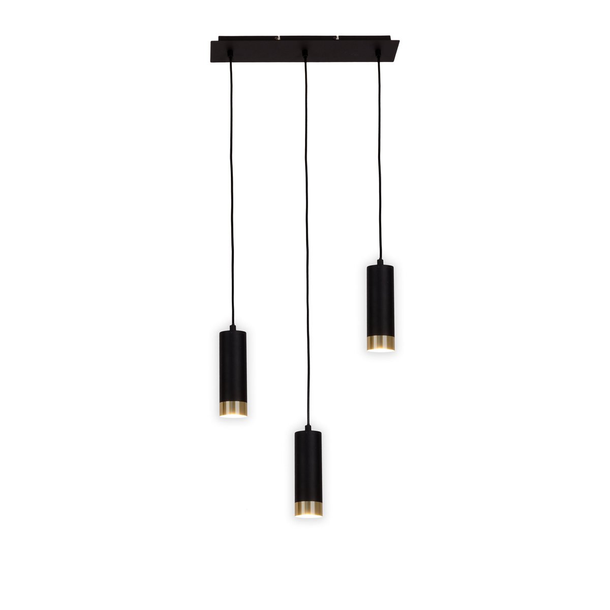 Hanglamp Fridu 3-Lichts Mat Zwart - 48 cm (GU10)