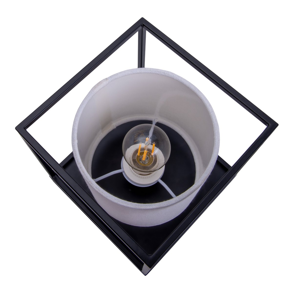 Tafellamp Beta Wit Metaal/Textiel - 15x17 cm (E14)