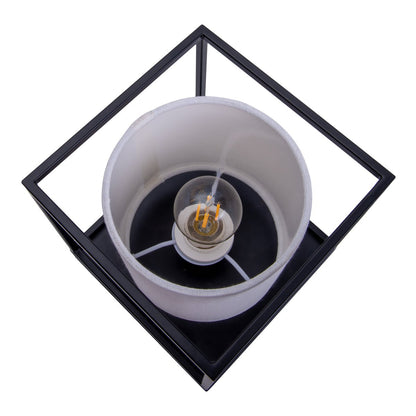 Tafellamp Beta Wit Metaal/Textiel - 15x17 cm (E14)