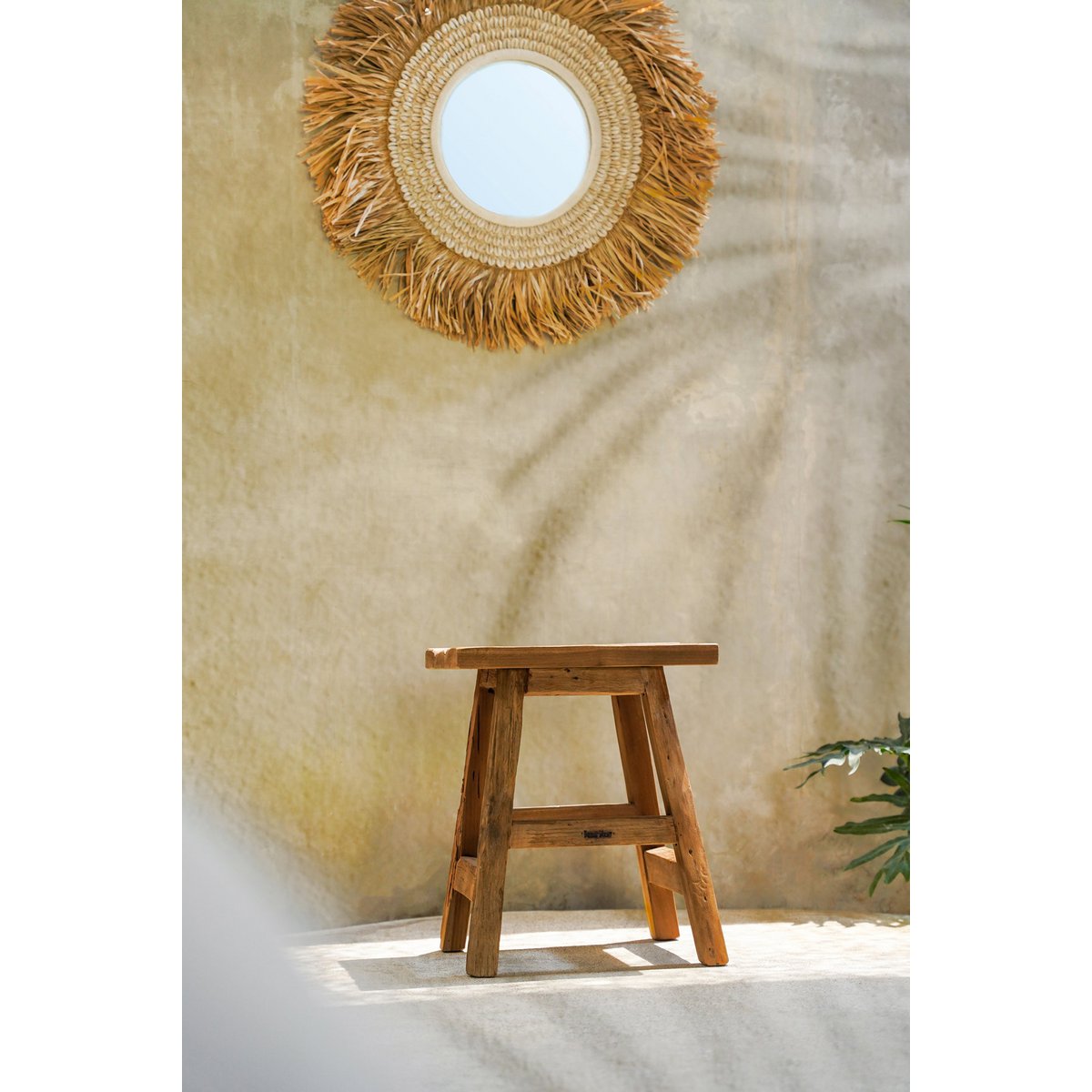 Teakhouten kruk Yoke naturel - L