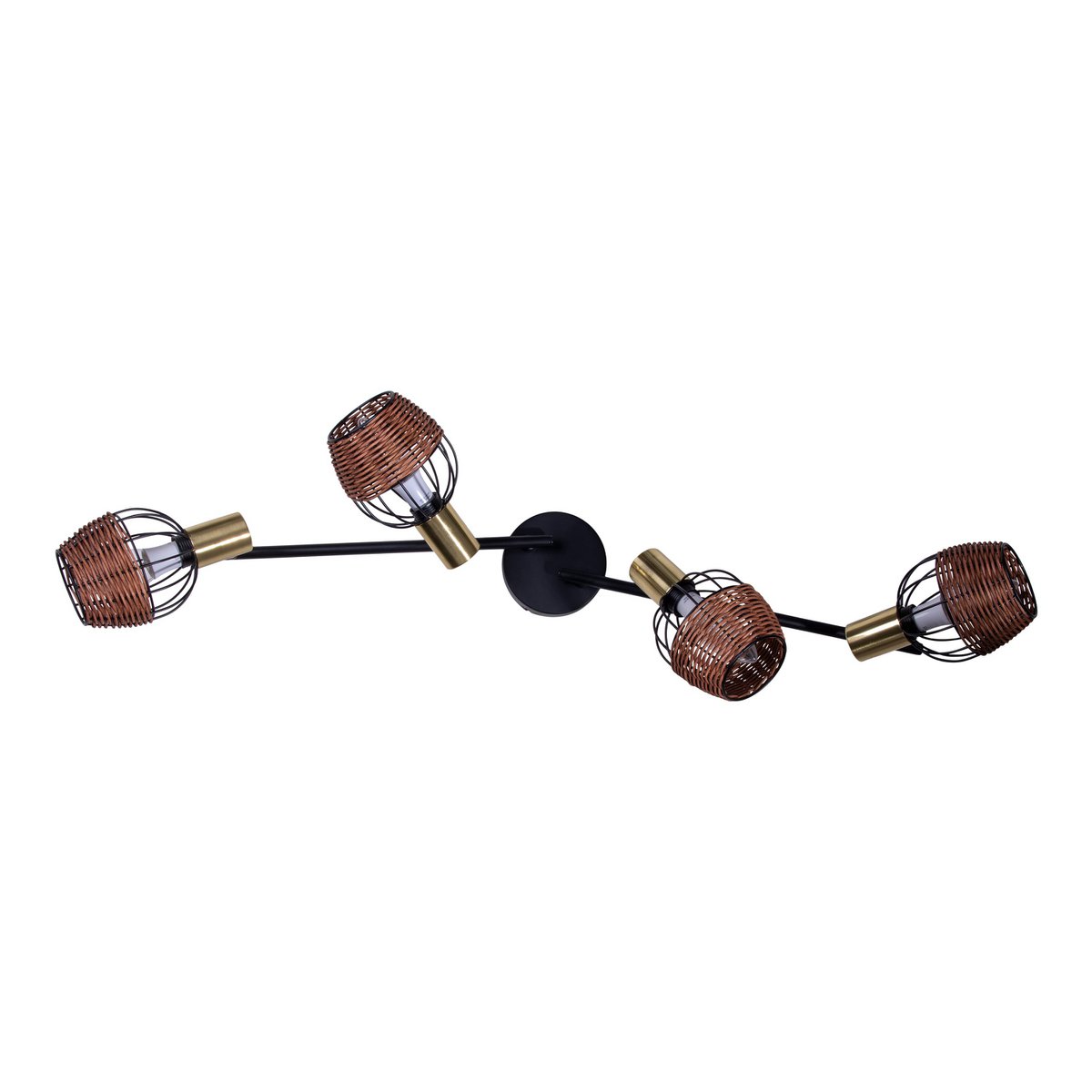 Plafondlamp Corbis 4-Lichts Zwart/Goud - 78 cm (E14)