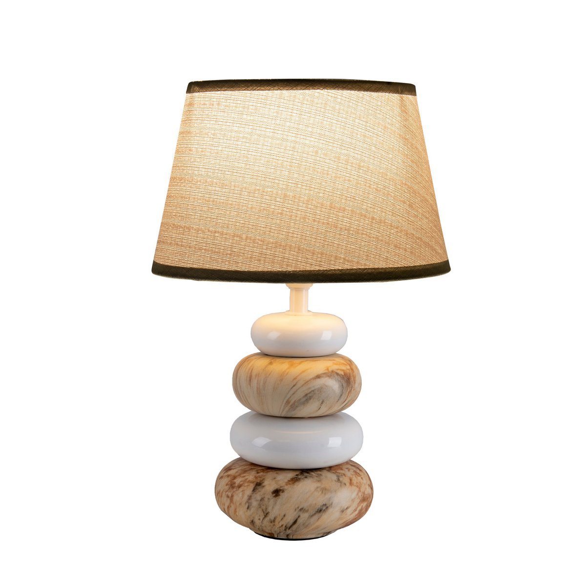 Keramische tafellamp "Stoney", keramische tafellamp in bruin, met E14 - aansluiting, tafellamp voor eetkamer, woonkamer, gang of kantoor, of als een bedlamp, 31 cm hoog - OutHome