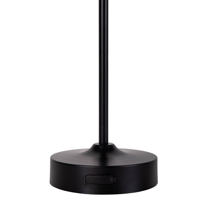 LED Acculamp Pina Zwart/Wit Glas - 30 cm