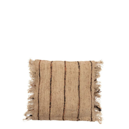 Katoenen kussenhoes beige/zwart - 40 cm