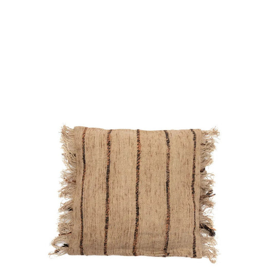 Katoenen kussenhoes beige/zwart - 40 cm