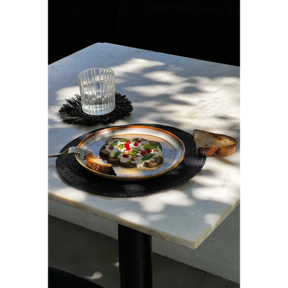 Kralen placemat Beaded zwart - 30 cm
