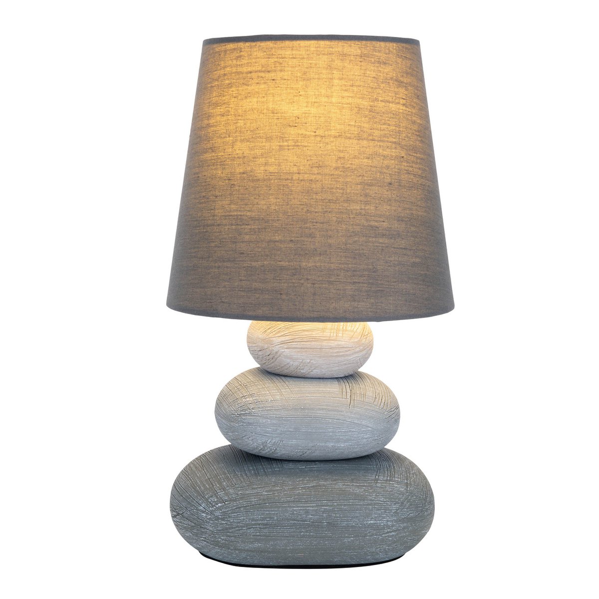 Keramische tafellamp "Stoney", keramische tafellamp in grijs, met E14 - aansluiting, tafellamp voor eetkamer, woonkamer, gang of kantoor, of als bedlamp, 31 cm hoog - OutHome