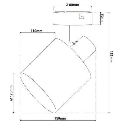 Spot Maron 1-Lichts Satijn/Naturel (E14)
