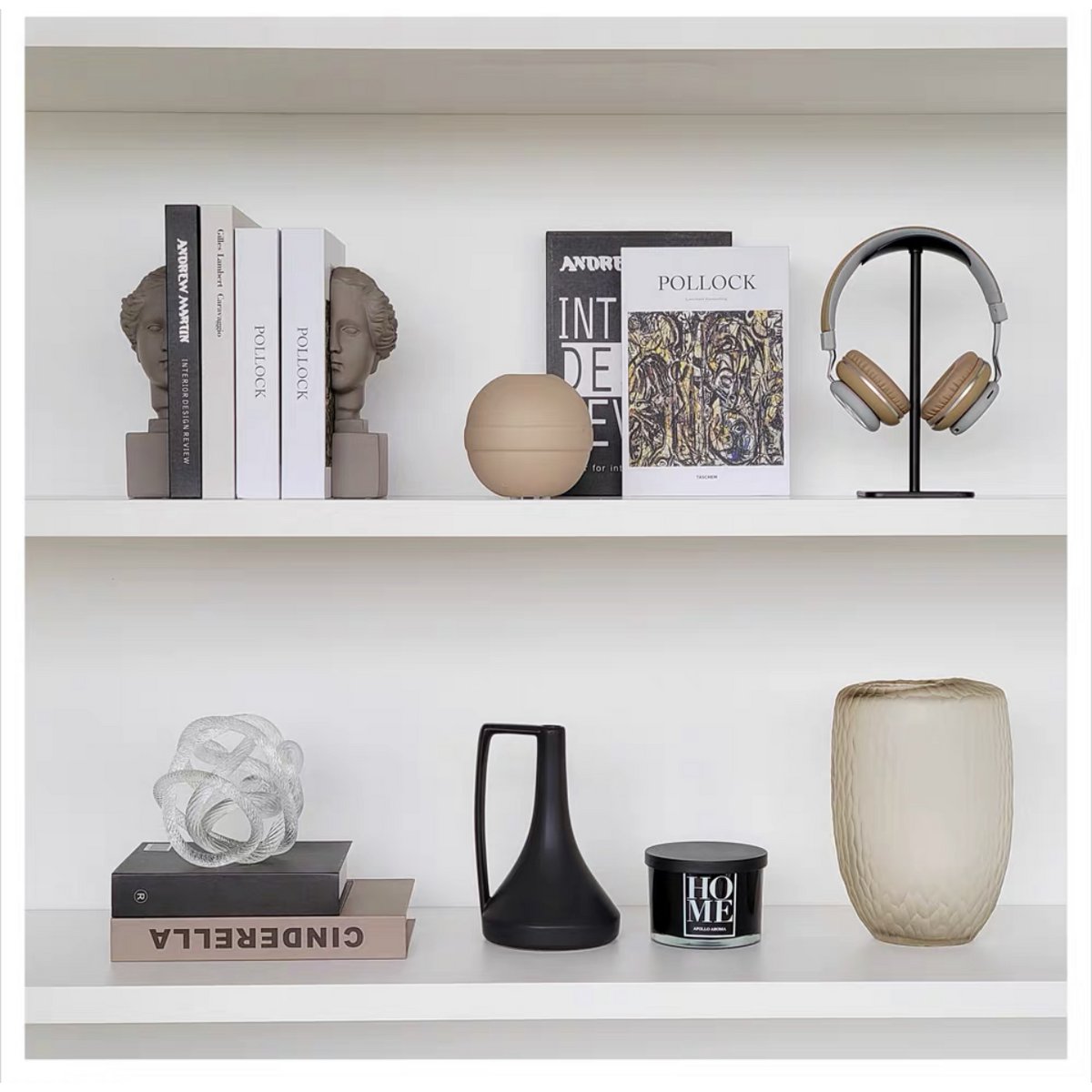 Geknoopte glazen sculptuur M transparant - 15 cm