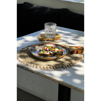 Zeegras placemat Shell naturel