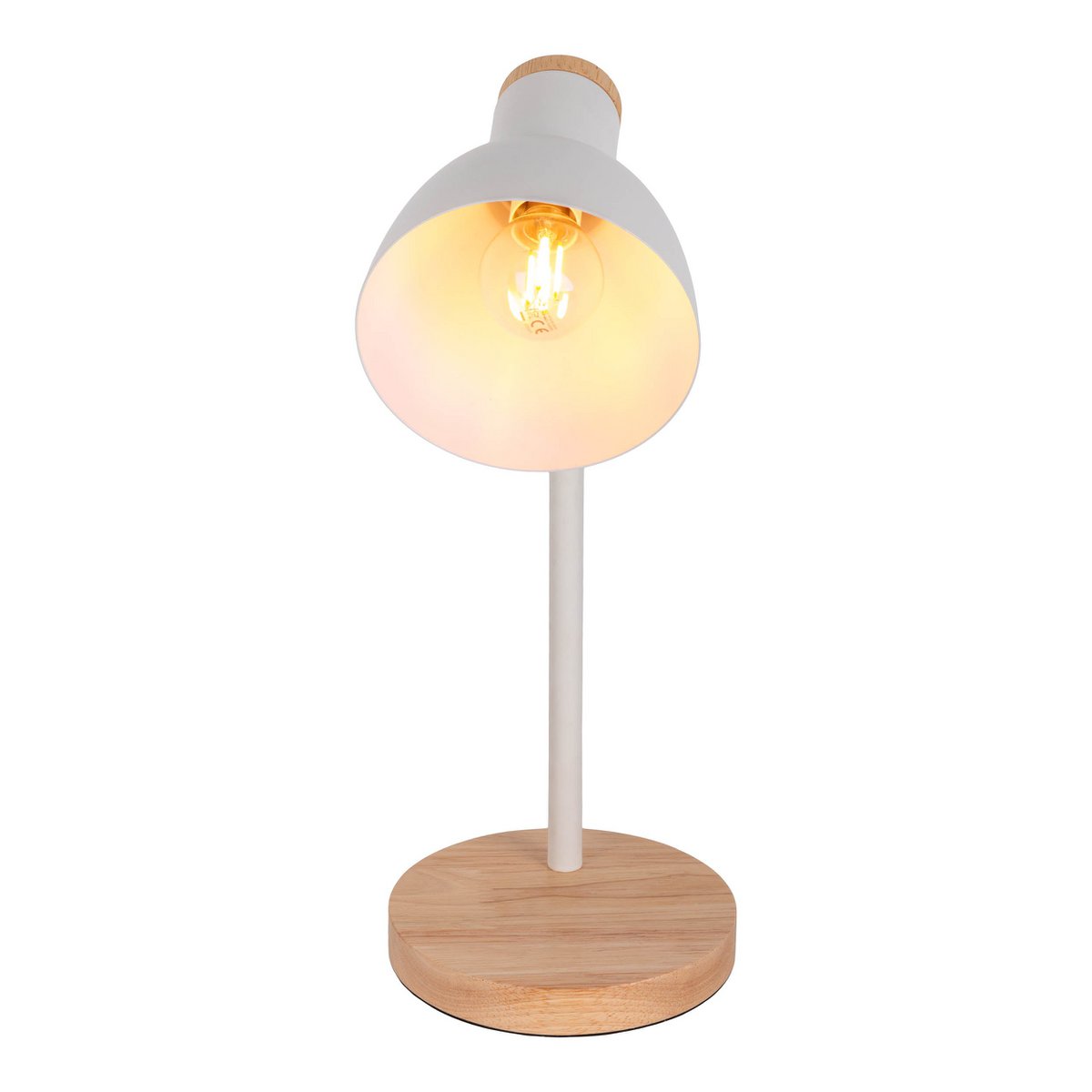 Bureaulamp Marie Wit Hout/Metaal - 36,5 cm (E14)