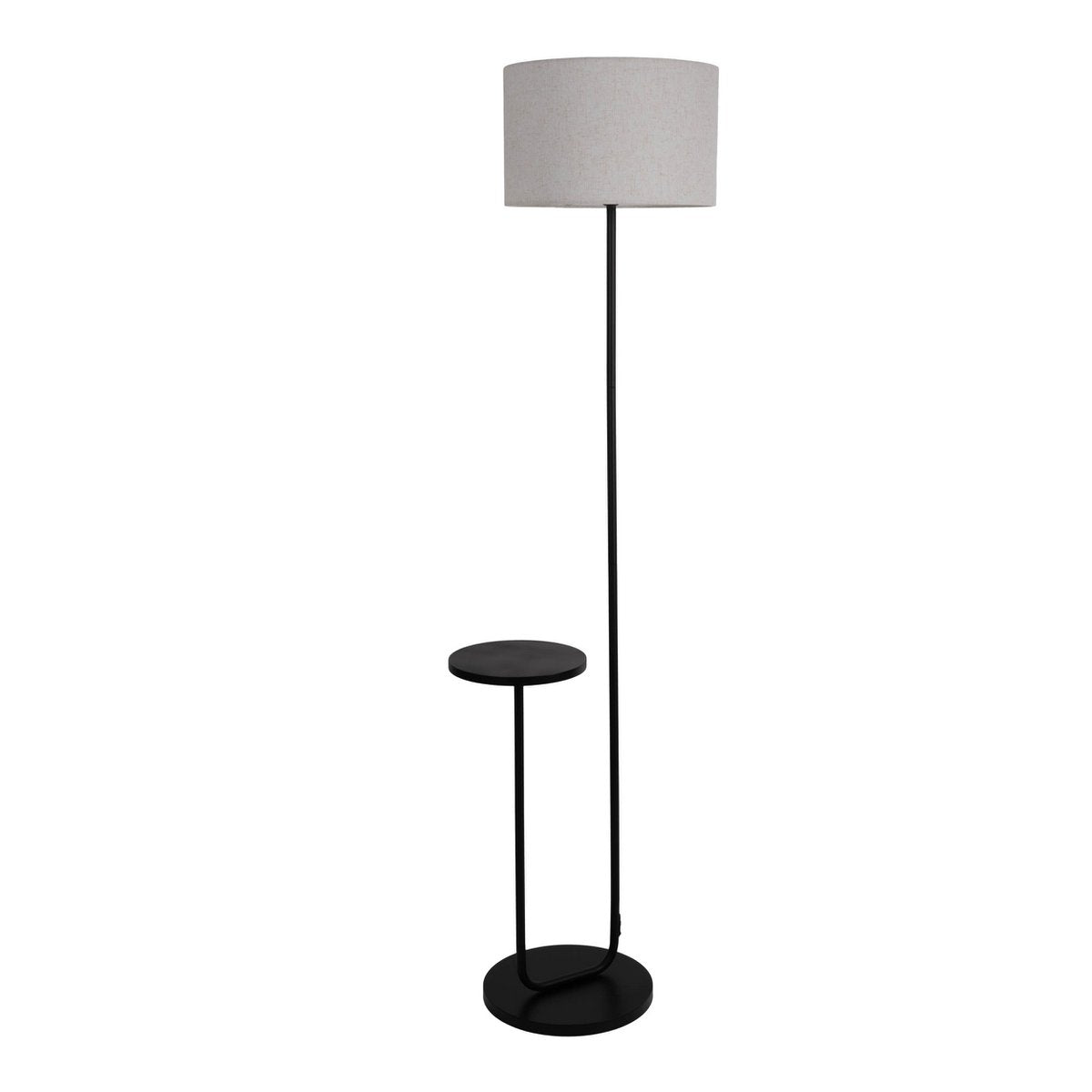 Vloerlamp Tordis met Tafel Zwart/Wit - 157 cm (E27)
