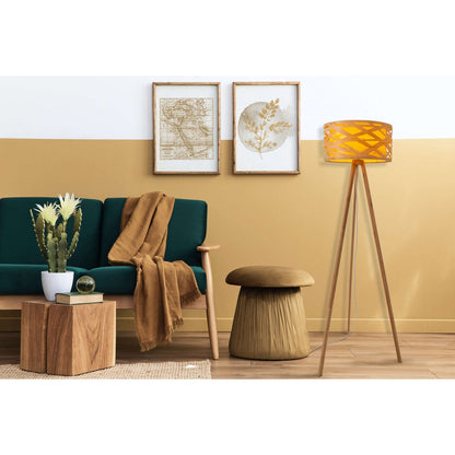 Vloerlamp Finja Houtimitatie - 148 cm (E27)