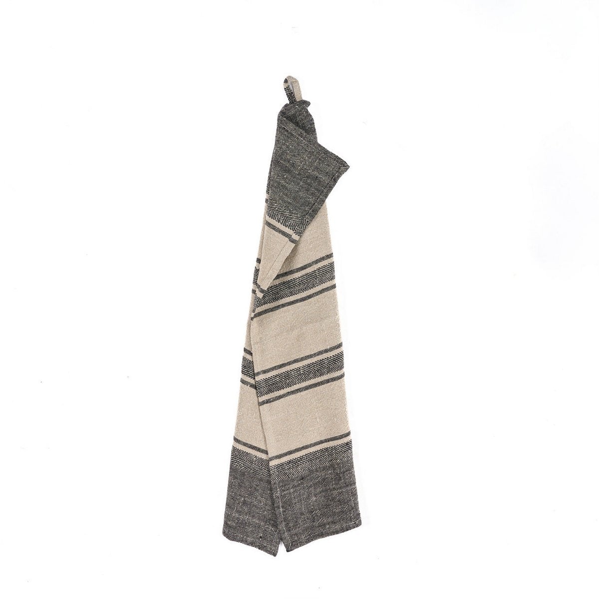 Linnen keukenhanddoek Smudge naturel zwart - 50x70 cm