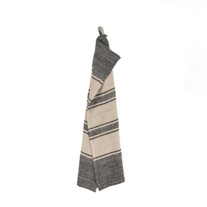 Linnen keukenhanddoek Smudge naturel zwart - 50x70 cm