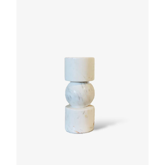 Marmeren kandelaar Marble wit - 19,5 cm